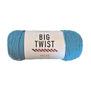 Big Twist Value Yarn, Cyan, 4 Medium, Worsted, 6 oz 380 yds, 100% Acrylic - New